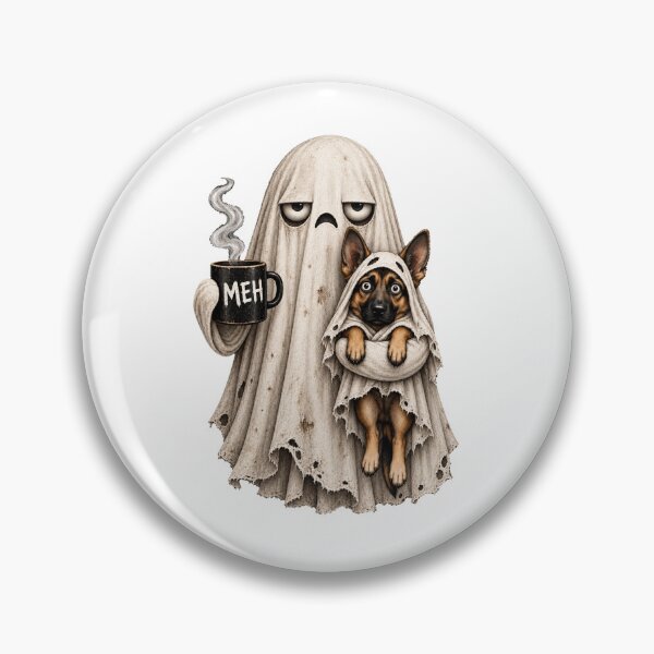 Item preview, Grumpy German Shepherd Ghost Halloween Mug designed and sold by luu phong.