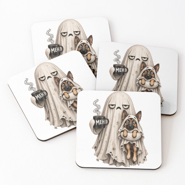 Item preview, Grumpy German Shepherd Ghost Halloween Mug designed and sold by luu phong.