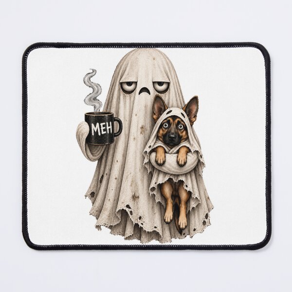 Item preview, Grumpy German Shepherd Ghost Halloween Mug designed and sold by luu phong.