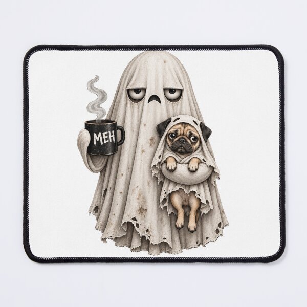 Item preview, Grumpy Pug Ghost Halloween Mug designed and sold by luu phong.