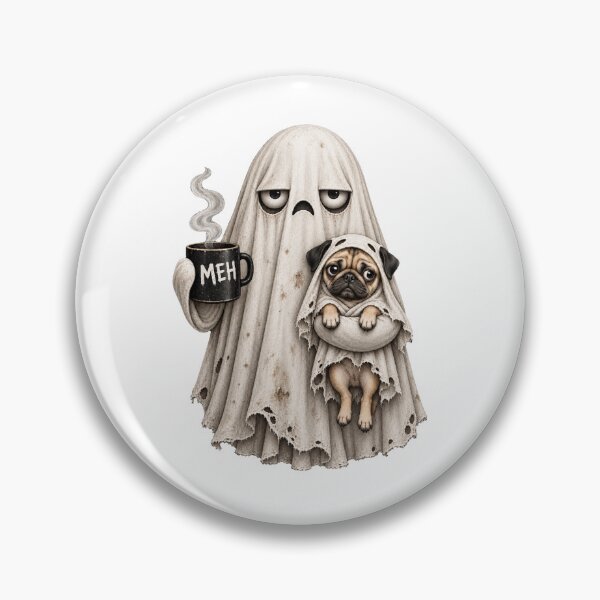 Item preview, Grumpy Pug Ghost Halloween Mug designed and sold by luu phong.