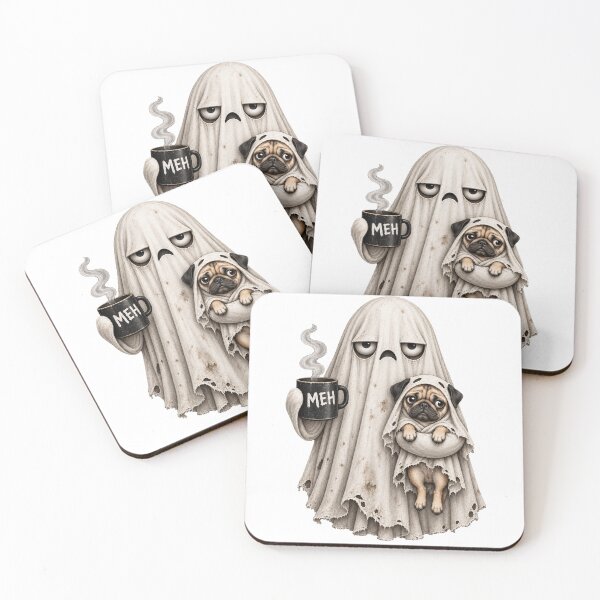 Item preview, Grumpy Pug Ghost Halloween Mug designed and sold by luu phong.