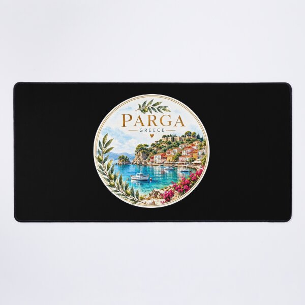 Item preview, Parga Greece Elegant Mediterranean Watercolor Travel designed and sold by GusiaTreasures.