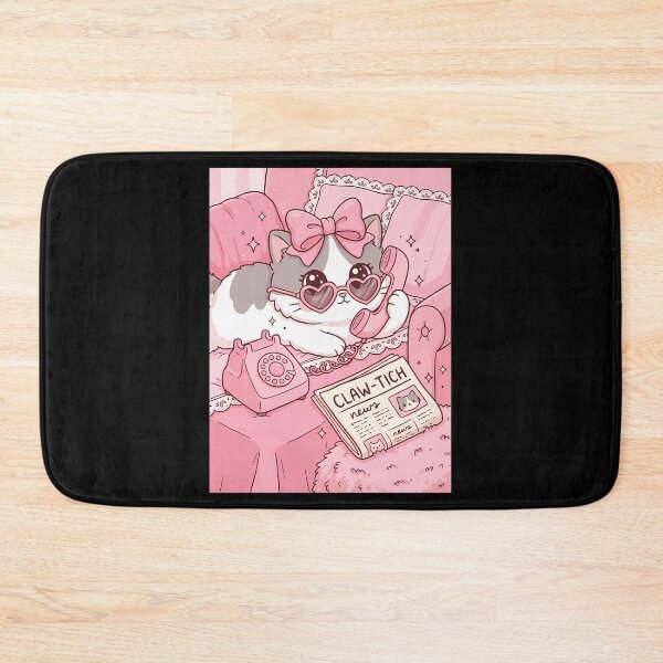 Item preview, Cute Gossip Cat On Vintage Pink Phone designed and sold by BaleOfelia.