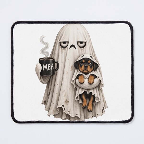 Item preview, Grumpy Rottweiler Ghost Halloween Mug designed and sold by luu phong.