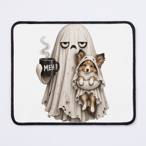 Item preview, Grumpy Sheltie Ghost Halloween Mug designed and sold by luu phong.