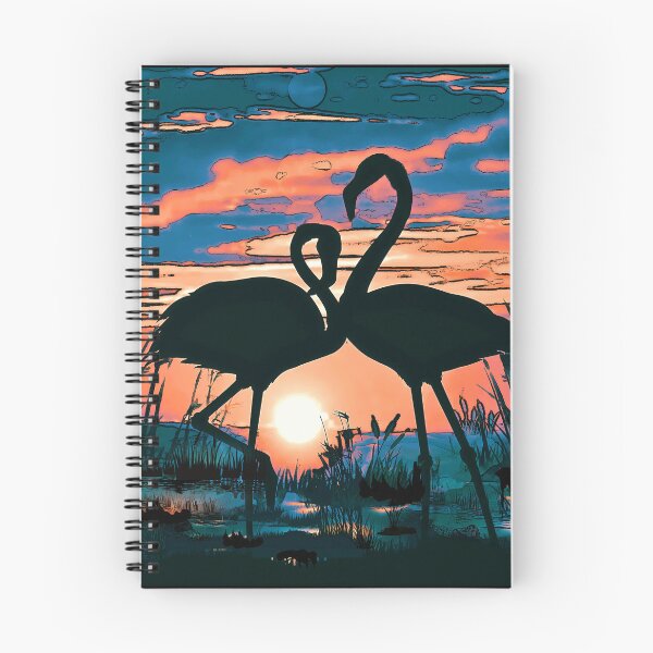 Item preview, Flamingo Couple Sunset Silhouette Marsh Poster designed and sold by AXENT Designs.