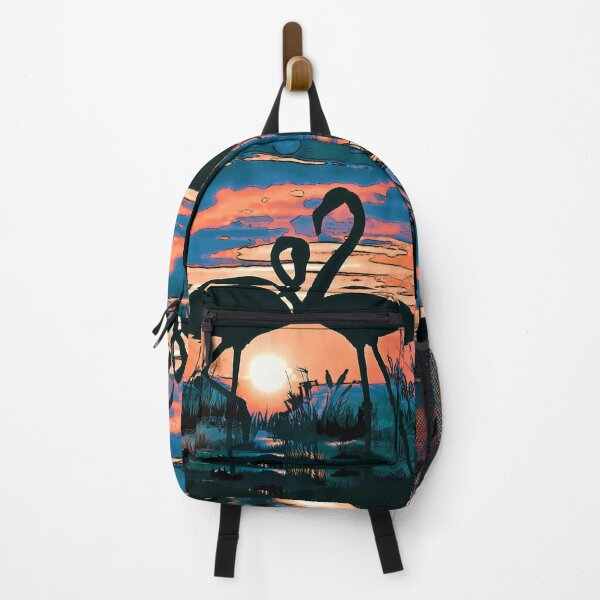 Item preview, Flamingo Couple Sunset Silhouette Marsh Poster designed and sold by AXENT Designs.