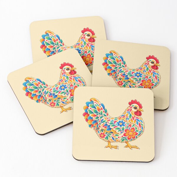 Item preview, Kaleido Floral Chicken designed and sold by Myra365Art.