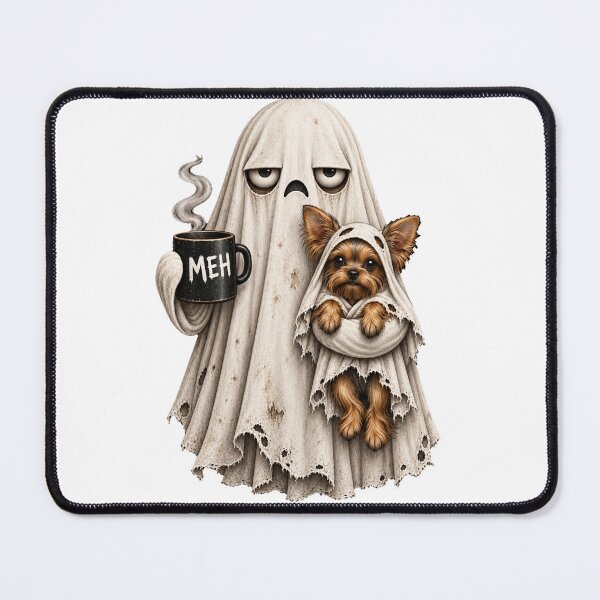 Item preview, Grumpy Yorkie Ghost Halloween Mug designed and sold by luu phong.
