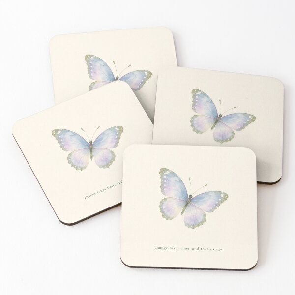 Item preview, Change Takes Time Butterfly Illustration | Mental Health Wall Art designed and sold by FixationStudio.