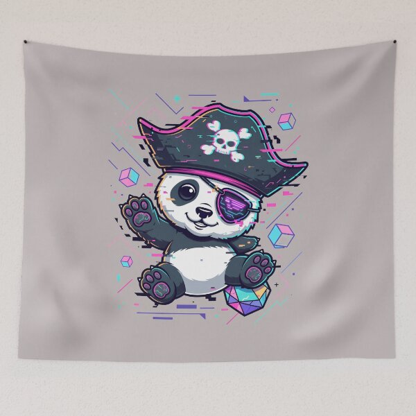 Item preview, Cute Baby Panda Pirate with Eye Patch & Skull Hat-29 designed and sold by TanjaDiester.