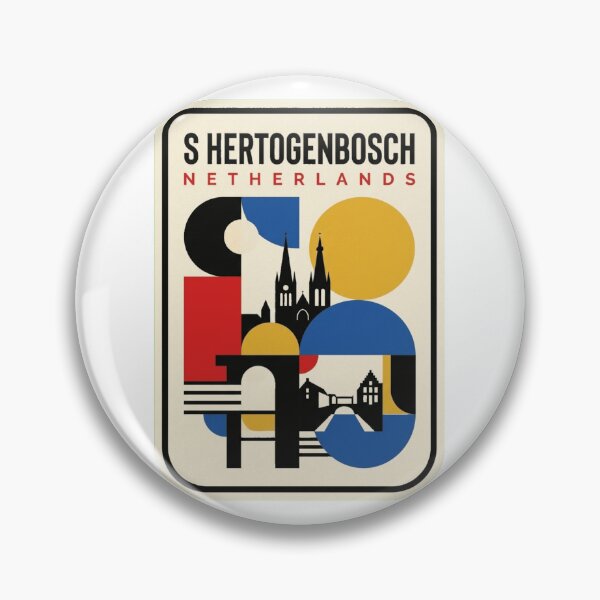Item preview, Retro S Hertogenbosch Bauhaus Geometric Skyline designed and sold by k3rstman1.