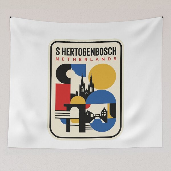 Item preview, Retro S Hertogenbosch Bauhaus Geometric Skyline designed and sold by k3rstman1.