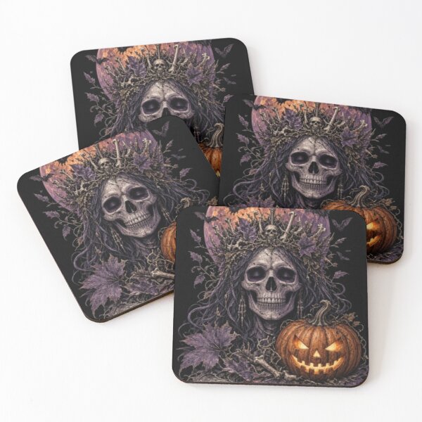 Item preview, Witch Skull with Pumpkin and Moon Halloween Gothic T-Shirt designed and sold by OddySpud.apparel.