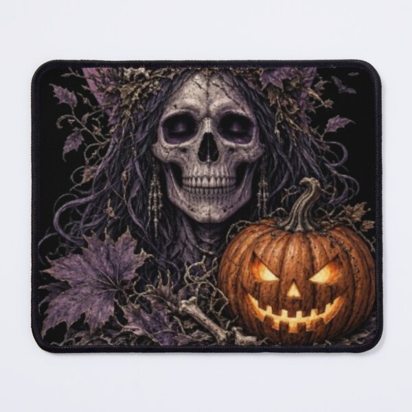 Item preview, Witch Skull with Pumpkin and Moon Halloween Gothic T-Shirt designed and sold by OddySpud.apparel.