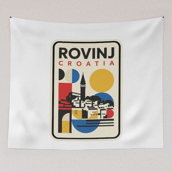 Item preview, Retro Rovinj Bauhaus Geometric Skyline designed and sold by k3rstman1.