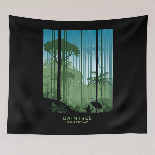Artikelvorschau, Daintree-Regenwald Australien Poster Cairns Dschungel Reisedruck Kasuar Wildtierkunst entworfen und verkauft von BaleOfelia.