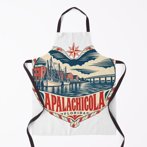 Item preview, Apalachicola USA Travel Souvenir Nautical Woodcut Heart designed and sold by VisualArtsOasis.