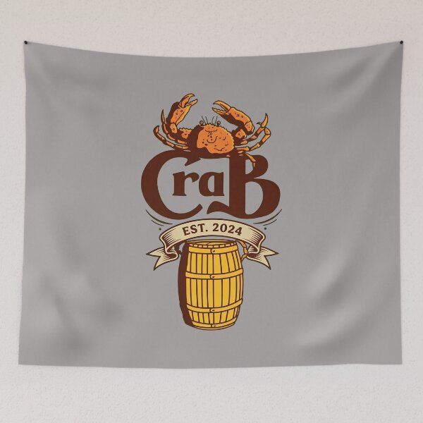 Item preview, Crab On Barrel Retro Logo Style-27 designed and sold by JuliaFranzusow.