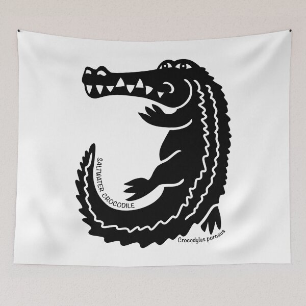 Item preview, Crocodile. Iconic Australian Animal. Silhouette With Name designed and sold by BaleOfelia.