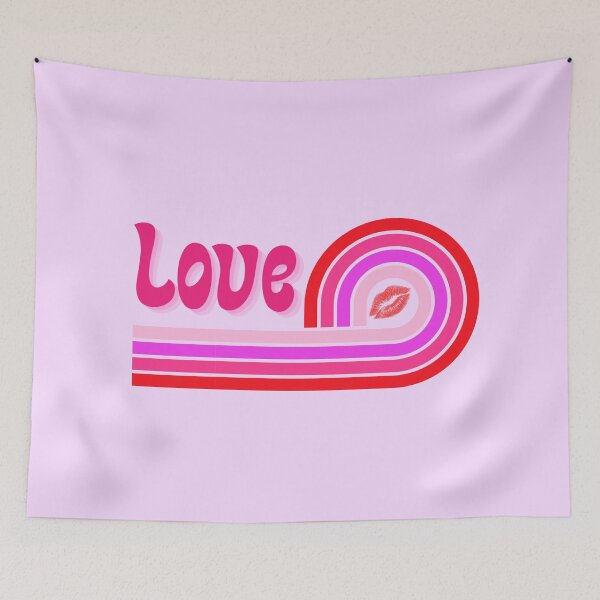 Item preview, Retro 70s LOVE Womens Gradient Red Pink Purple Ombre Valentine's Day designed and sold by JaymeOctober.