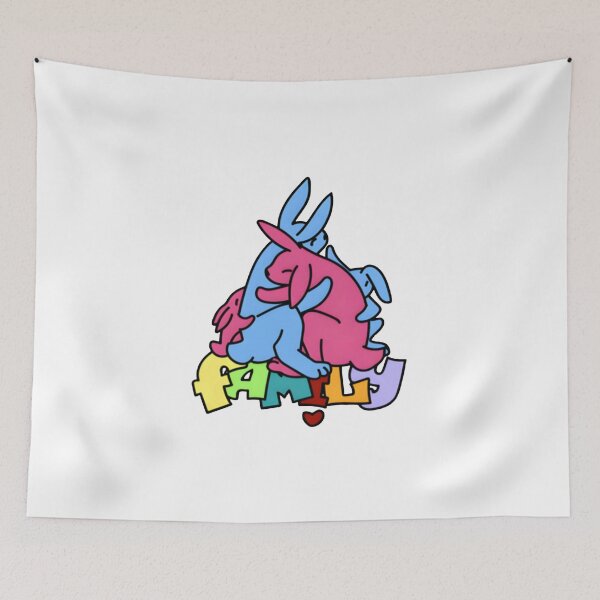 Item preview, Cute Bunny Family Hug Colorful Lettering designed and sold by Adelesloane.