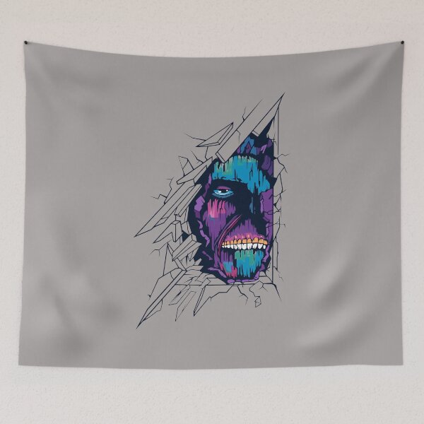 Item preview, Cracked Face Gore Art Neon Burst-21 designed and sold by JuliaFranzusow.