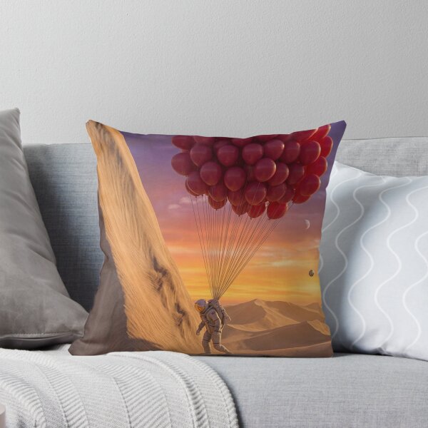 Item preview, Astronaut Walking on Desert Dune with Red Balloons: Surreal Space Art designed and sold by Rain-Road.