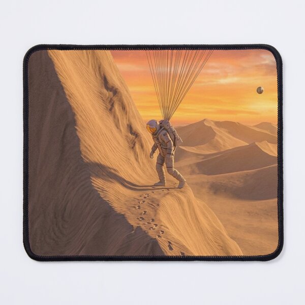 Item preview, Astronaut Walking on Desert Dune with Red Balloons: Surreal Space Art designed and sold by Rain-Road.