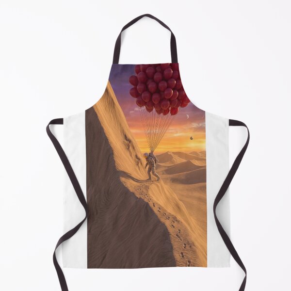 Item preview, Astronaut Walking on Desert Dune with Red Balloons: Surreal Space Art designed and sold by Rain-Road.