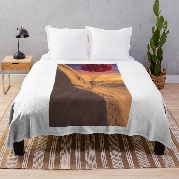 Item preview, Astronaut Walking on Desert Dune with Red Balloons: Surreal Space Art designed and sold by Rain-Road.