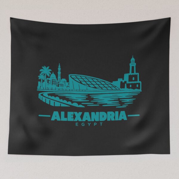 Item preview, Alexandria Egypt Line Art Coastline Poster designed and sold by CMYKStudio.
