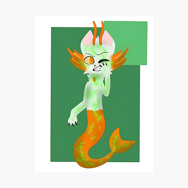 Item preview, Mutant Mer-Cat Glowing Green Veins Cartoon designed and sold by Serolnekas.