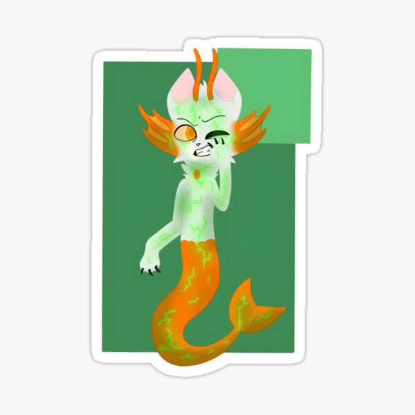 Item preview, Mutant Mer-Cat Glowing Green Veins Cartoon designed and sold by Serolnekas.