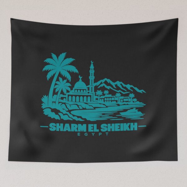 Item preview, Sharm El Sheikh Egypt Line Art Coastline Poster designed and sold by CMYKStudio.