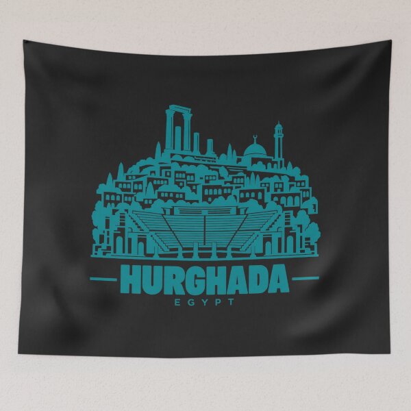 Item preview, Hurghada Egypt Line Art Coastline Poster designed and sold by CMYKStudio.