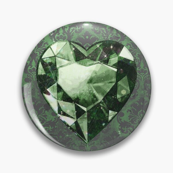 Item preview, Heart-Shaped Faceted Green Diamond Dark Academia Art designed and sold by Ghoul Enterprises.
