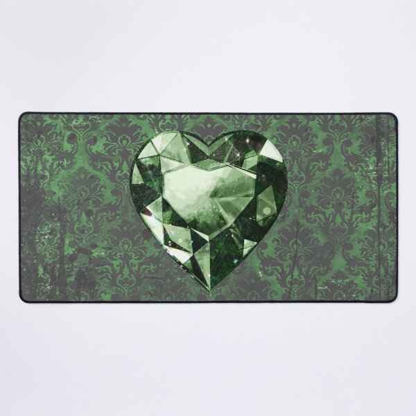Item preview, Heart-Shaped Faceted Green Diamond Dark Academia Art designed and sold by Ghoul Enterprises.