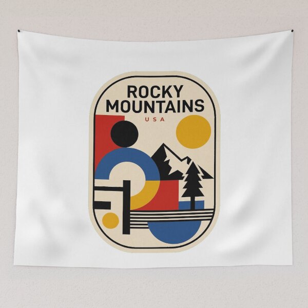 Item preview, Retro Rocky Mountains Bauhaus Geometric Skyline designed and sold by k3rstman1.