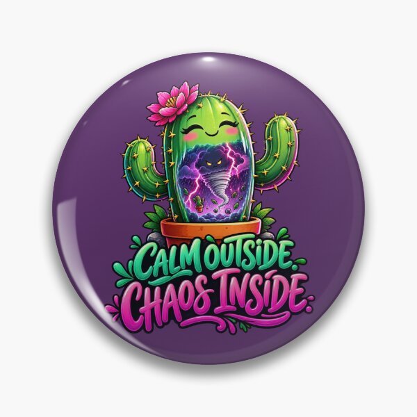 Item preview, Calm Outside Chaos Inside Cute Cactus designed and sold by MH Digital Studio .