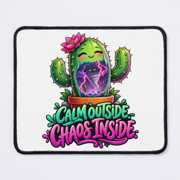 Item preview, Calm Outside Chaos Inside Cute Cactus designed and sold by MH Digital Studio .