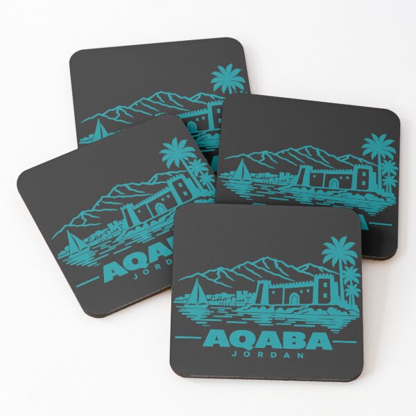 Item preview, Aqaba Jordan Line Art Coastline Poster designed and sold by CMYKStudio.