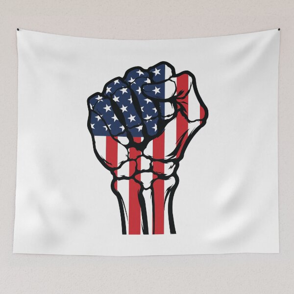 Item preview, American Flag Skeleton Fist - Patriotic Unity designed and sold by Marshallamoakohene.