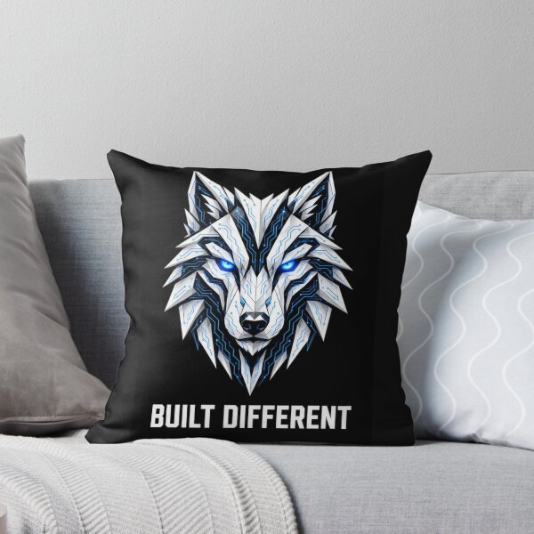 Item preview, Built Different Geometric Wolf– Cyber Tech Streetwear for Men & Women designed and sold by FakePeopleSuck.