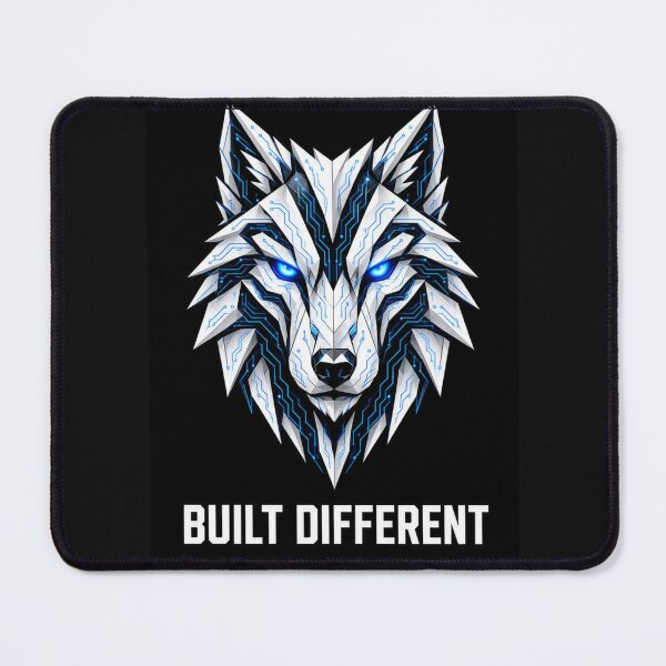 Item preview, Built Different Geometric Wolf– Cyber Tech Streetwear for Men & Women designed and sold by FakePeopleSuck.