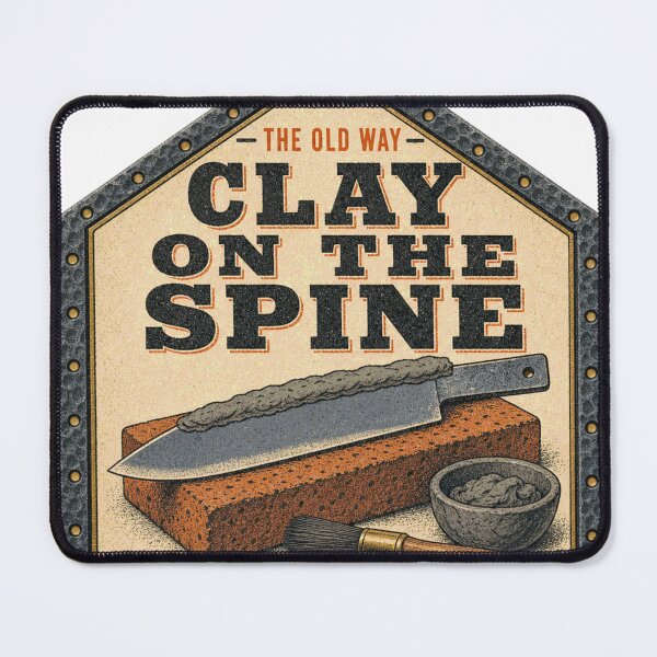 Item preview, Clay On The Spine Bladesmith Clay Temper Old Way Forge Sign designed and sold by BoosterShop.