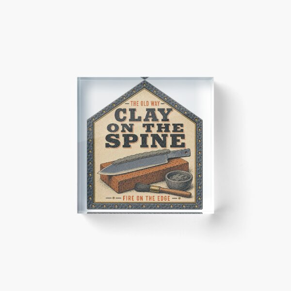 Item preview, Clay On The Spine Bladesmith Clay Temper Old Way Forge Sign designed and sold by BoosterShop.