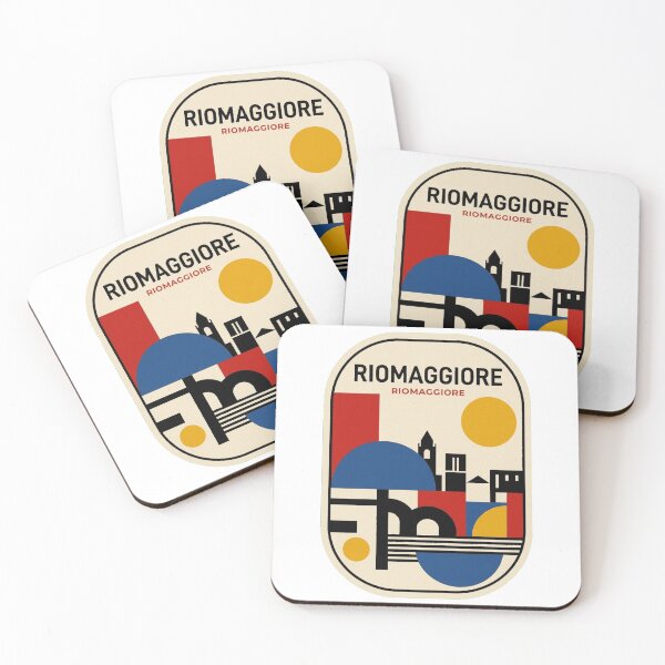 Item preview, Retro Riomaggiore Bauhaus Geometric Skyline designed and sold by k3rstman1.