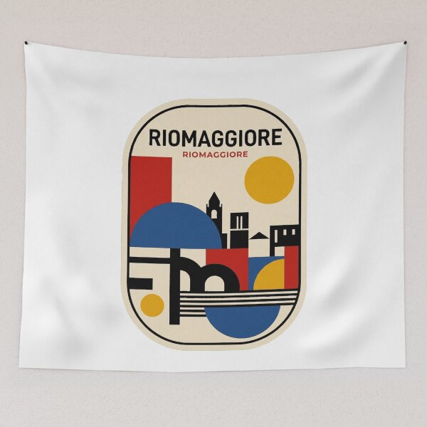Item preview, Retro Riomaggiore Bauhaus Geometric Skyline designed and sold by k3rstman1.